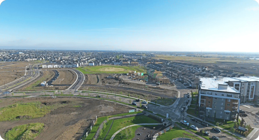 Aerial Photo of Mattamy Homes Project in Calgary Using TraceAir