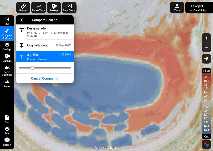 Measure Volumetric Grading Progress