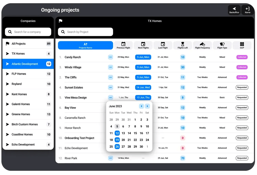 Project Portal in TraceAir