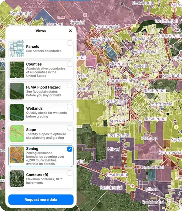 Development zoning and permitting map 